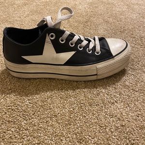 Custom leather platform converse